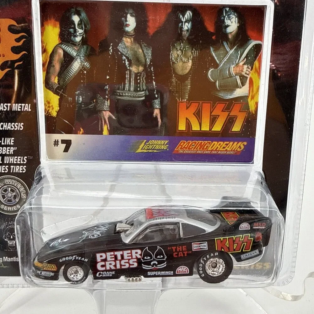 Vintage Johnny LIghtning Peter Criss Race Car w/card # 7 NOS